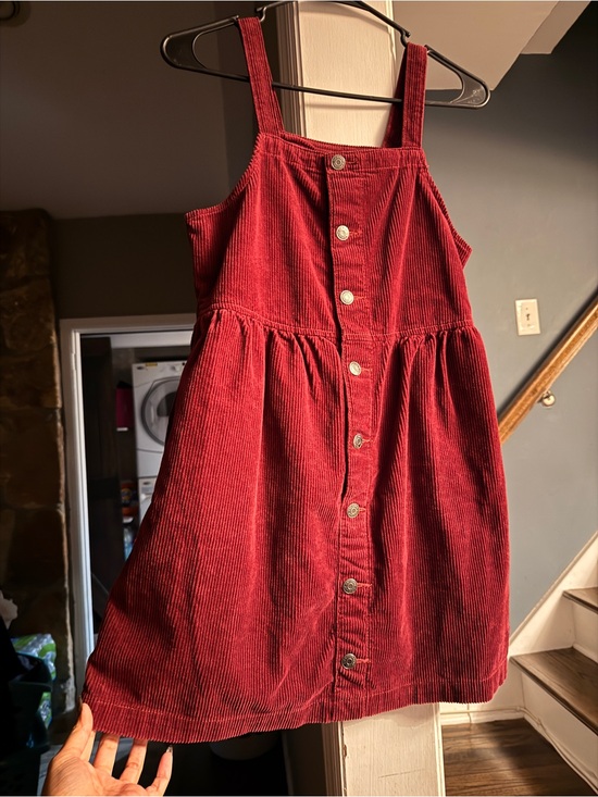 Cat & Jack Other - Cat & Jack Girls XL 14 Burgundy Corduroy Button Front Jumper Dress
